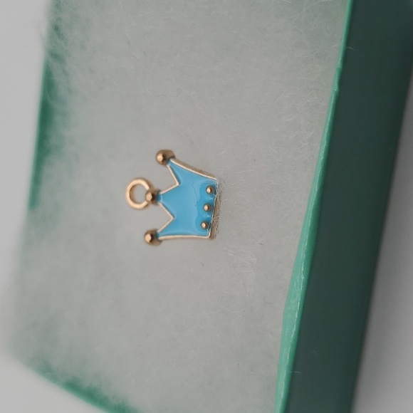 Crown blue enamel‎ royalty charm - Picture 1 of 2